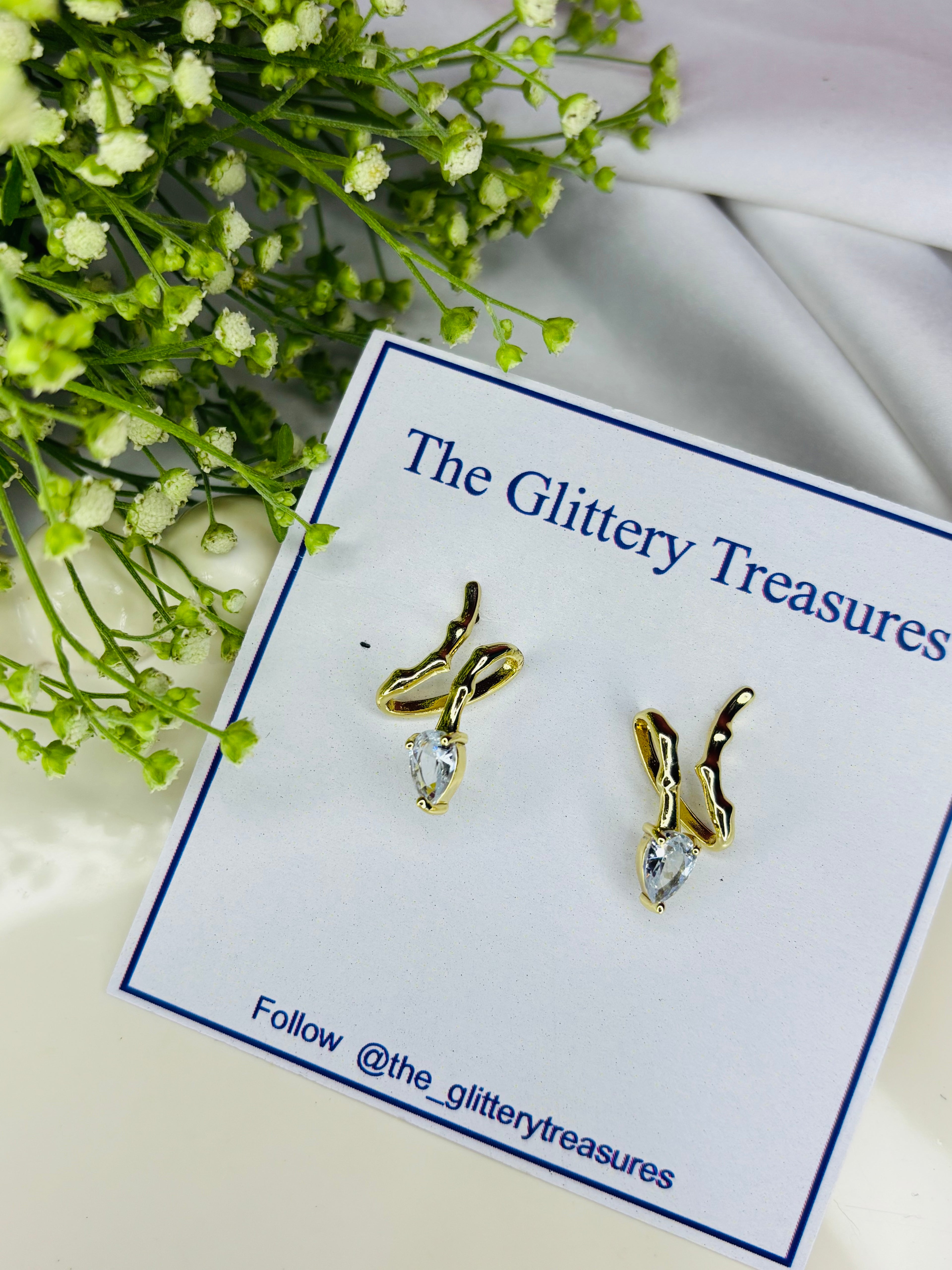 Crystal Drop Thread Earring